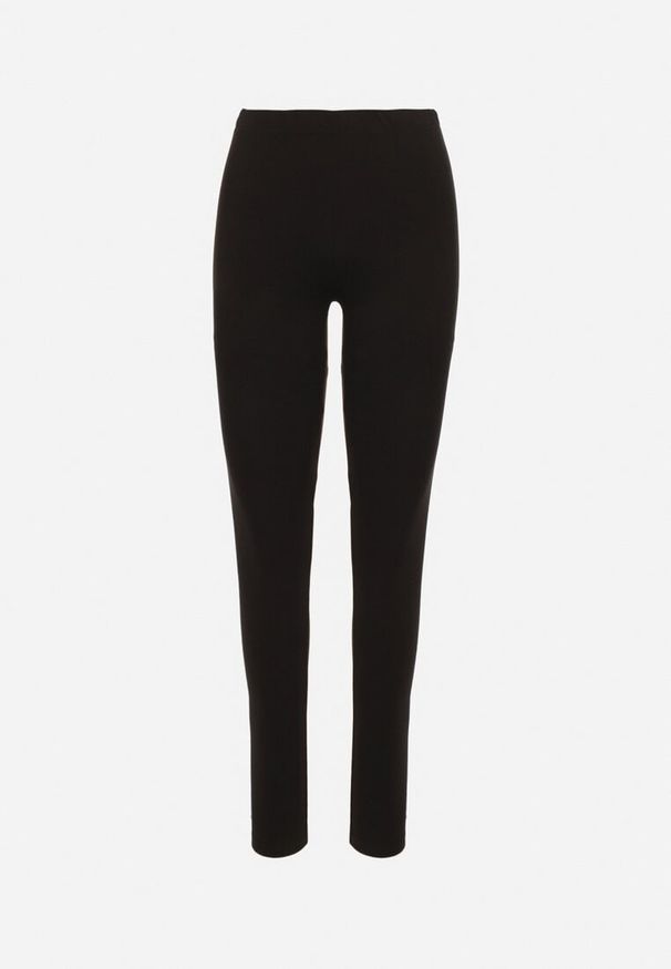 Born2be - Czarne Klasyczne Legginsy z Bawełny Zivolea. Okazja: na co dzień. Kolor: czarny. Materiał: bawełna. Styl: klasyczny