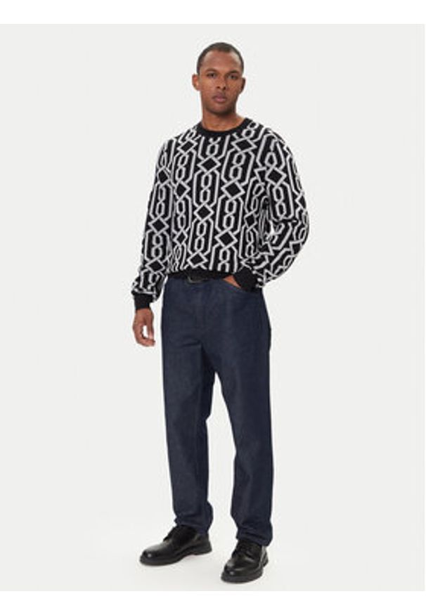 Hugo - HUGO Sweter Souvawn 50547001 Czarny Regular Fit. Kolor: czarny. Materiał: syntetyk