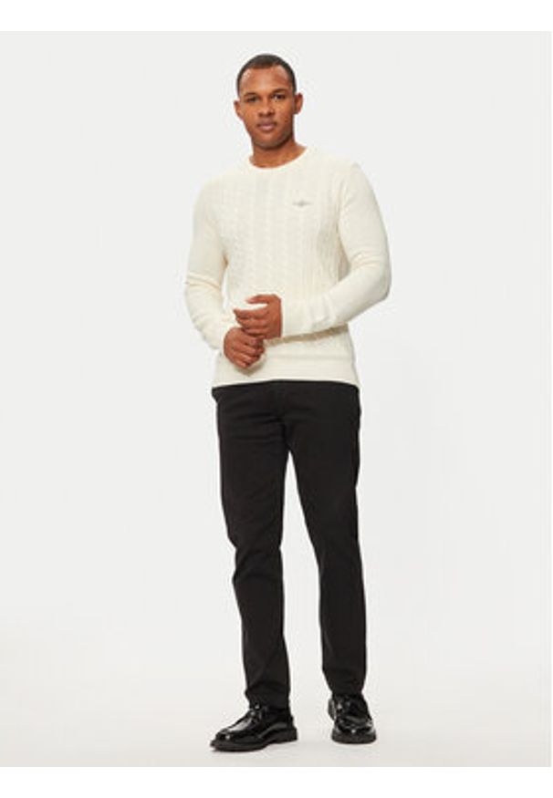 Aeronautica Militare Sweter 242MA1484L417 Biały Regular Fit. Kolor: biały. Materiał: wełna