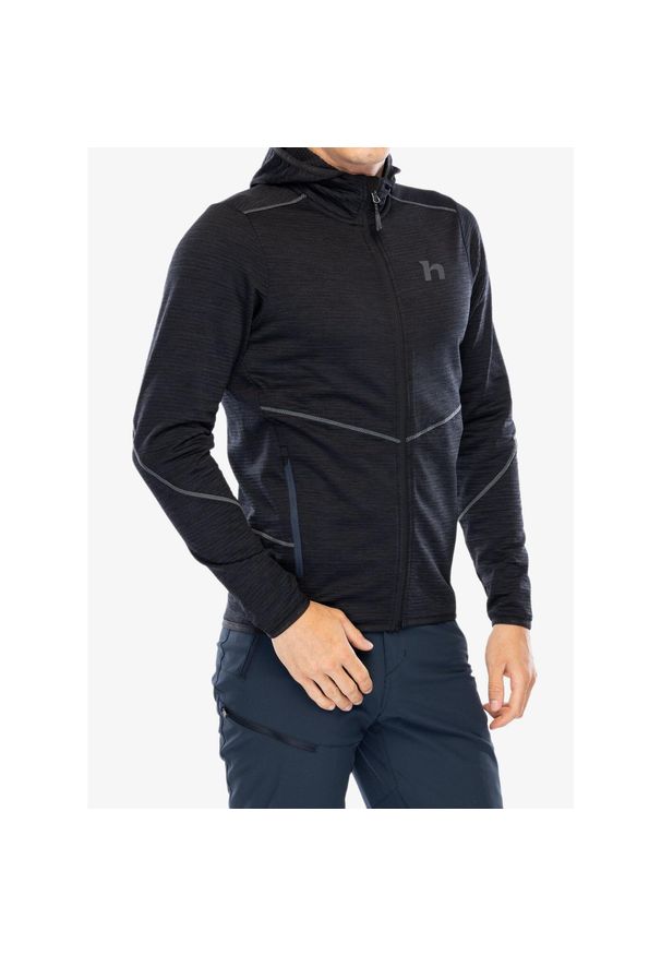 Bluza z kapturem męska Hannah Damar Hoody. Typ kołnierza: kaptur. Kolor: czarny. Sport: turystyka piesza