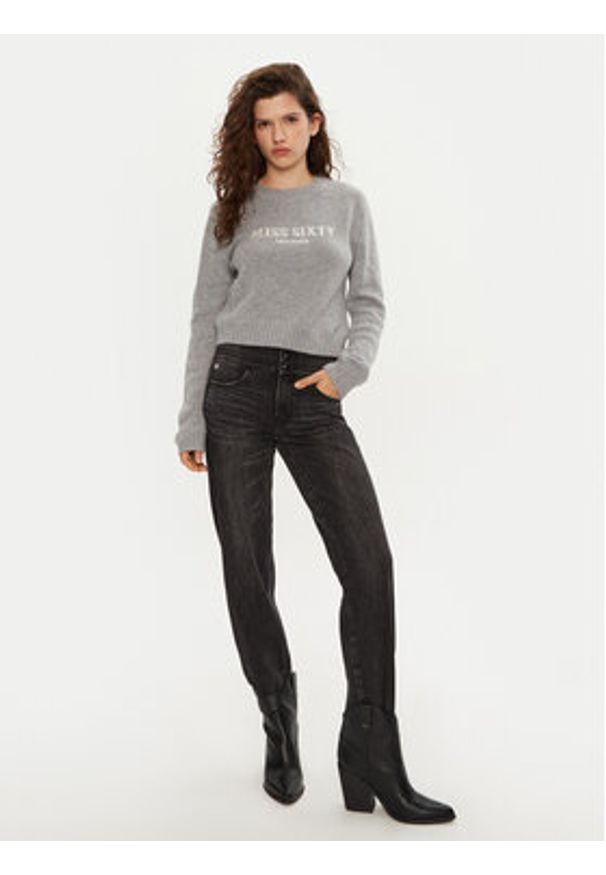 Miss Sixty Sweter 6L4RJ4360000 Szary Regular Fit. Kolor: szary. Materiał: wełna