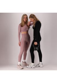 XTREME - Damski zestaw sportowy - Legginsy/Crop Top - Różowy. Kolor: różowy. Materiał: poliamid