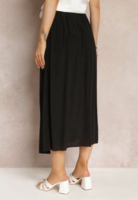 Renee - Czarna Rozkloszowana Spódnica Maxi z Gumką w Talii i Kieszeniami Kendrani. Okazja: na co dzień, na imprezę. Kolor: czarny. Styl: casual, elegancki