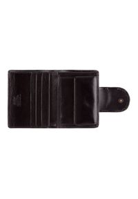 Wittchen - Damski portfel ze skóry lakierowany z ozdobną napą czarny. Kolor: czarny. Materiał: lakier, skóra. Wzór: aplikacja