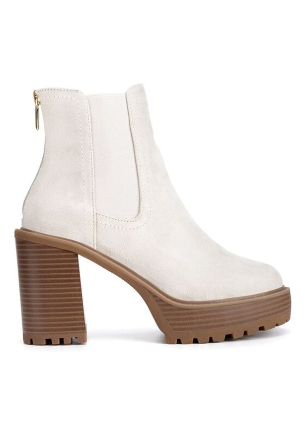 Nine West Botki WFA3374-1 Écru. Kolor: kremowy. Materiał: materiał