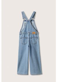 Mango Kids ogrodniczki jeansowe dziecięce Donna gładkie regulowana talia. Okazja: na co dzień. Kolor: niebieski. Materiał: jeans. Wzór: gładki. Styl: casual #3