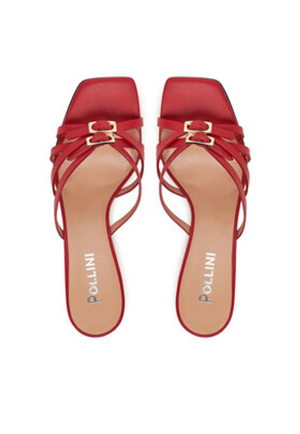 Pollini Klapki SA28217C0MTC0501 Czerwony. Kolor: czerwony. Materiał: skóra