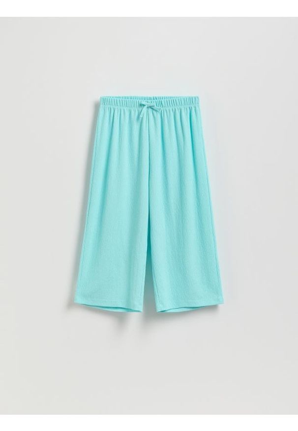 Reserved - Dzianinowe kuloty - jasnoturkusowy. Kolor: turkusowy. Materiał: dzianina