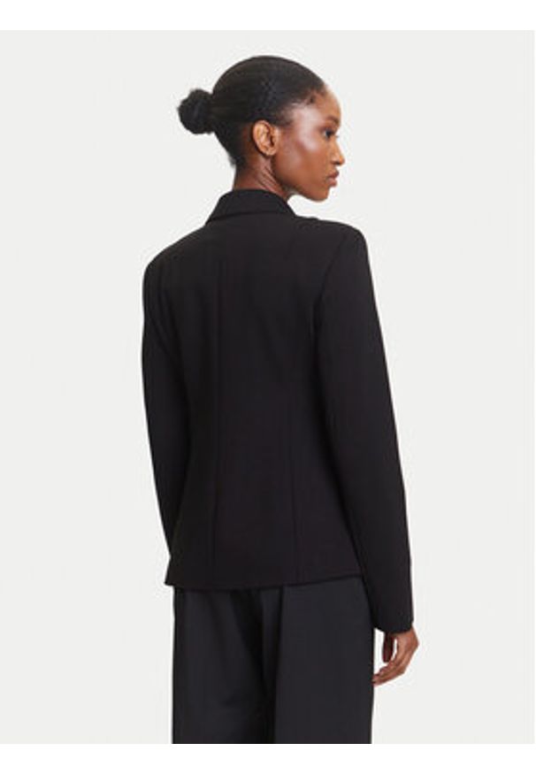 Karl Lagerfeld - KARL LAGERFELD Marynarka A3W14040 Czarny Slim Fit. Typ kołnierza: dekolt w karo. Kolor: czarny. Materiał: syntetyk