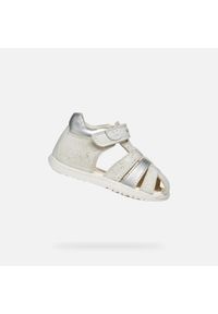 Geox - Sandały GEOX B SANDAL MACCHIA GIR Beżowy. Kolor: szary, biały, wielokolorowy. Materiał: skóra. Sezon: lato