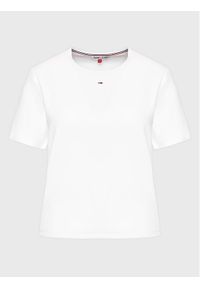 Tommy Jeans Curve T-Shirt Essential DW0DW15108 Biały Regular Fit. Kolor: biały. Materiał: bawełna #1