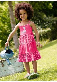 Sukienka dziewczęca z dżerseju bonprix ciemnoróżowy. Kolor: różowy. Materiał: jersey #3