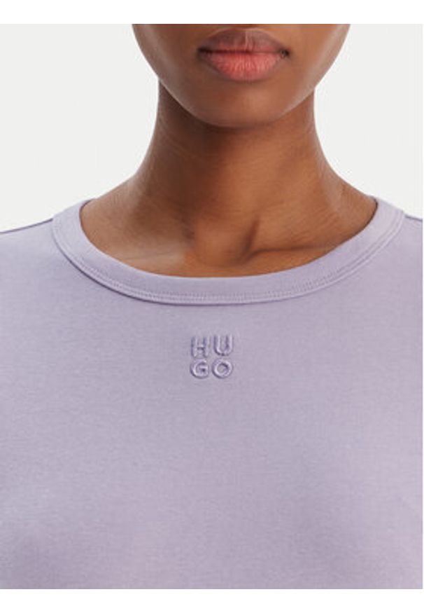 Hugo - HUGO T-Shirt Deloris 50512002 Fioletowy Regular Fit. Kolor: fioletowy. Materiał: bawełna