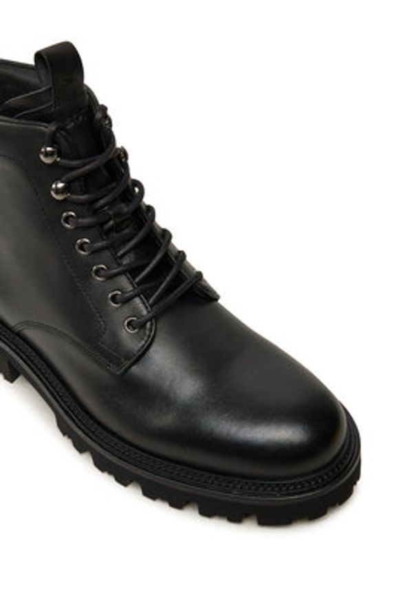 BOSS - Boss Trapery Julyo 50529274 Czarny. Kolor: czarny. Materiał: skóra