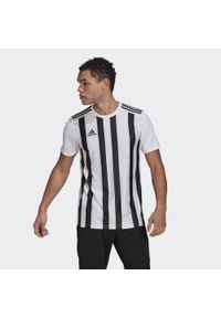 Koszulka do piłki nożnej męska Adidas Striped 21. Kolor: wielokolorowy, czarny, biały. Materiał: jersey. Wzór: paski. Sport: piłka nożna