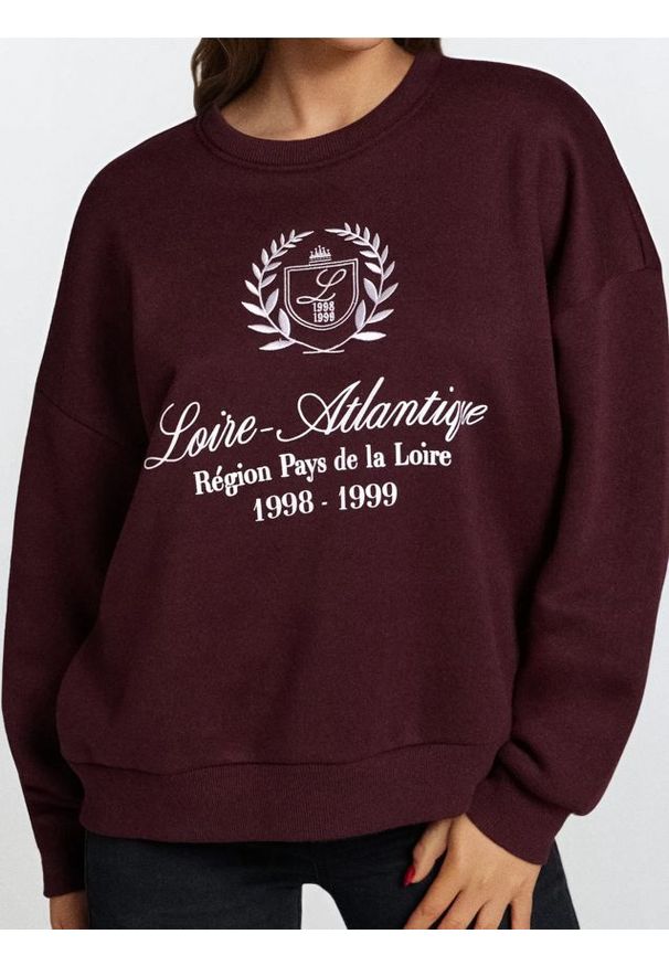 Sinsay - Bluza crewneck - czerwony. Kolor: czerwony