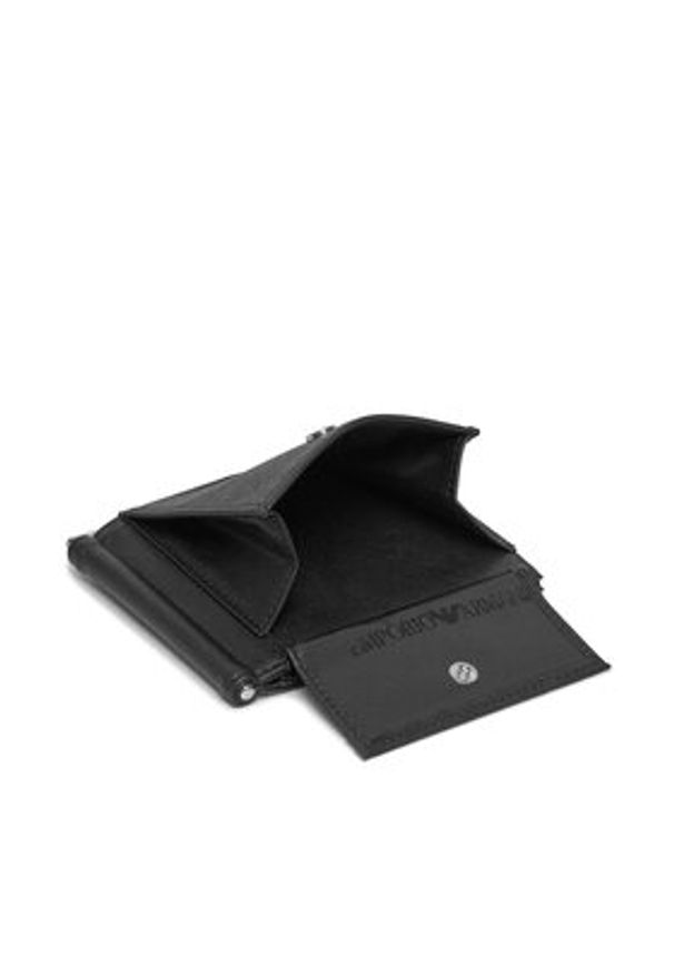 Emporio Armani Portfel Y4R502 Y138E 81072 Czarny. Kolor: czarny. Materiał: skóra