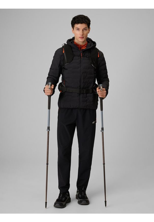 4f - 4F Spodnie trekkingowe szybkoschnące męskie - czarne S. Kolor: czarny. Materiał: materiał. Długość: długie. Sport: turystyka piesza