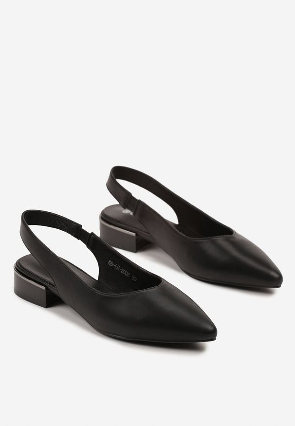 Born2be - Czarne Skórzane Sandały Bez Pięty Lirathe. Okazja: na co dzień. Kolor: czarny. Materiał: skóra. Styl: elegancki, casual