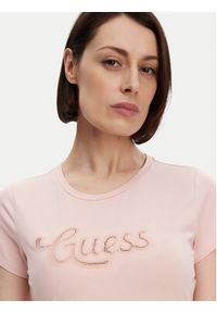 Guess T-Shirt W5GI47 KA0Q1 Różowy Slim Fit. Kolor: różowy. Materiał: bawełna