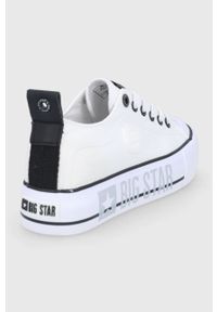 Big-Star - Big Star Tenisówki damskie kolor biały. Nosek buta: okrągły. Zapięcie: sznurówki. Kolor: biały. Materiał: guma #3