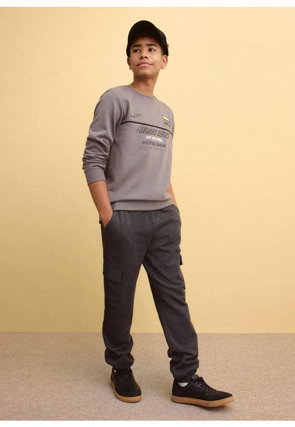 bonprix - Bluza z miękkiej mieszanki bawełny. Kolor: szary. Materiał: bawełna