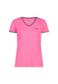 Koszulka damska CMP. Kolor: różowy, wielokolorowy, czarny. Materiał: materiał, tkanina. Sport: turystyka piesza #1