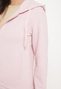 Born2be - Różowy Komplet Dresowy z Bawełną Bluza z Kapturem i Spodnie Jogger Sinaria. Kolor: różowy. Materiał: bawełna, dresówka #3