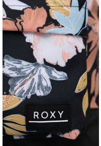 Roxy Plecak damski kolor czarny duży wzorzysty. Kolor: czarny. Materiał: poliester
