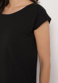Born2be - Czarny Bawełniany T-shirt w Klasycznym Stylu Raliessa. Okazja: na co dzień. Kolor: czarny. Materiał: bawełna. Sezon: lato, wiosna. Styl: klasyczny #6