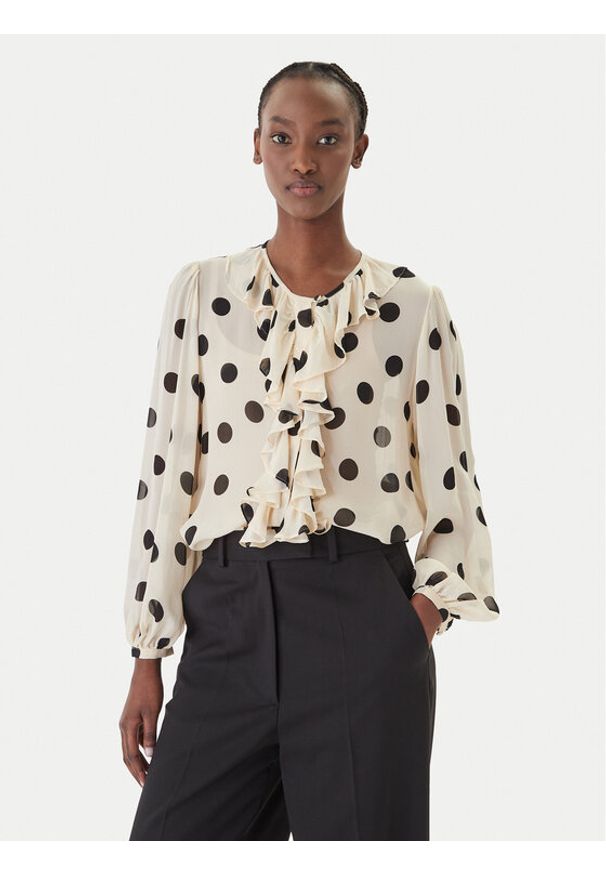 Marella Koszula Valanga 2613111122 Beżowy Relaxed Fit. Kolor: beżowy. Materiał: wiskoza