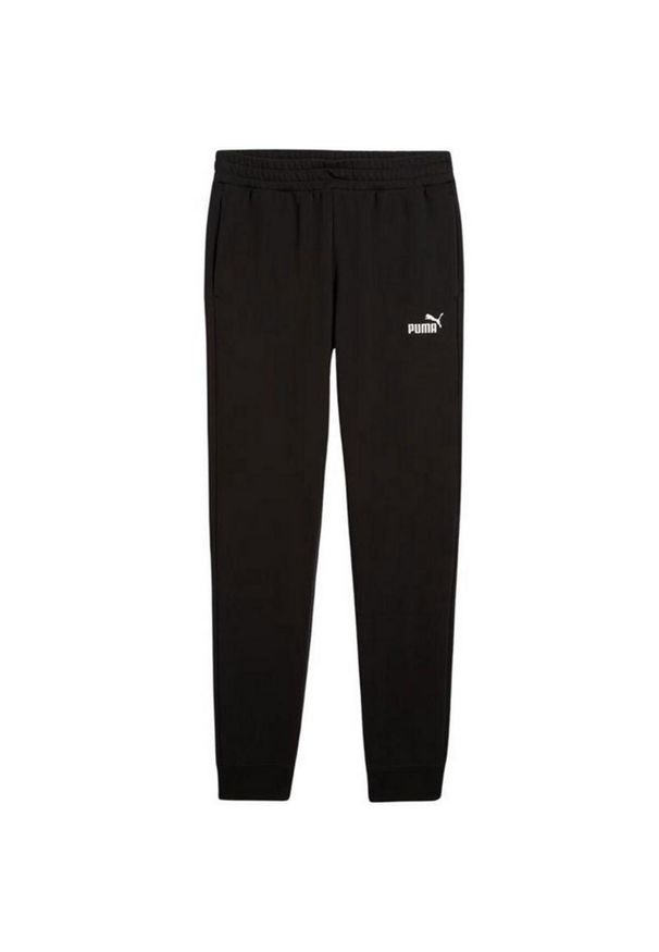 Puma - Męskie Spodnie Do Biegania Essential No.1 Logo Slim. Kolor: czarny. Materiał: dresówka