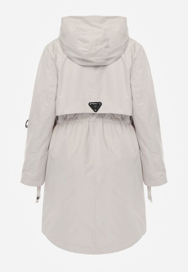 Renee - Beżowa Przejściowa Kurtka Parka z Rękawami z Możliwością Podpięcia Tinarae. Okazja: na spacer. Kolor: beżowy