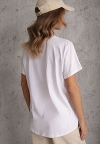 Renee - Biały T-shirt Basic Oversize z Bawełny Elusis. Okazja: na co dzień. Kolor: biały. Materiał: bawełna. Styl: casual, elegancki #3