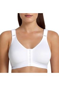 ANITA ACTIVE - Stanik fitness cardio frontline open. Kolor: fioletowy, wielokolorowy, biały. Materiał: poliester, poliamid, bawełna, elastan. Wzór: paski. Sport: fitness