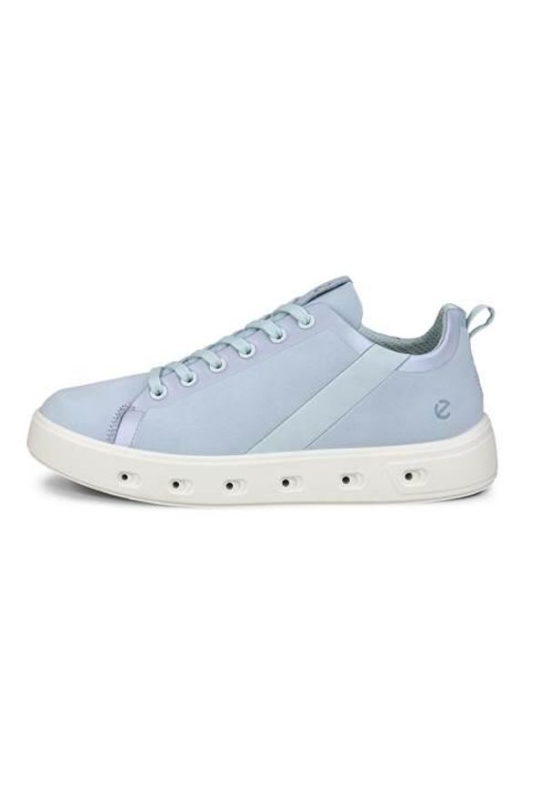 ecco - Buty do chodzenia damskie Ecco Sneaker Street 720. Kolor: niebieski. Materiał: skóra. Szerokość cholewki: normalna. Sport: turystyka piesza