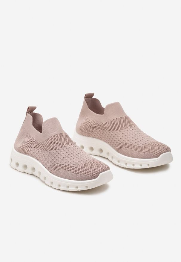 Born2be - Różowe Buty Sportowe ze Skarpetkową Cholewką do Kostki Eirona. Kolor: różowy. Szerokość cholewki: normalna