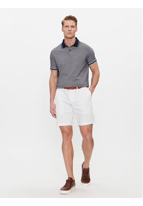 TOMMY HILFIGER - Tommy Hilfiger Polo Monotype Oxford Collar Reg Polo MW0MW34778 Szary Regular Fit. Typ kołnierza: polo. Kolor: szary. Materiał: bawełna