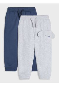 Sinsay - Spodnie dresowe jogger z elementami 3D 2 pack - mid blue. Materiał: dresówka #1