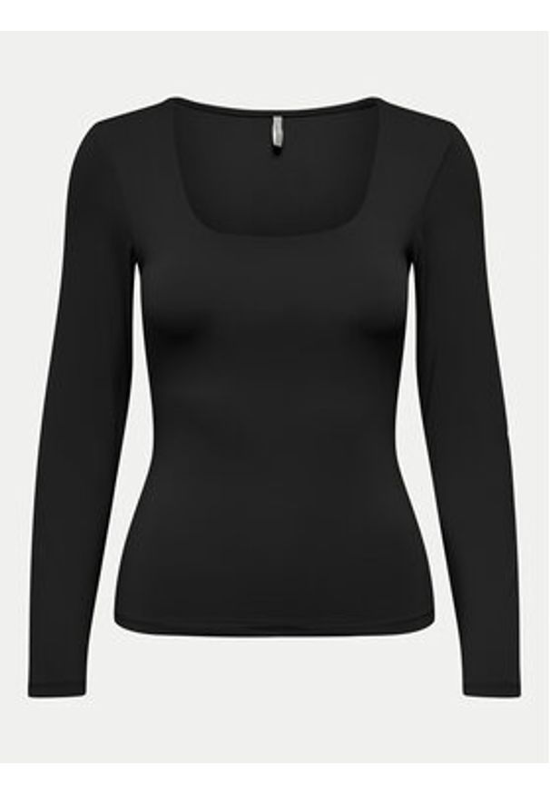 only - ONLY Bluzka Lea 15302647 Czarny Slim Fit. Kolor: czarny. Materiał: syntetyk