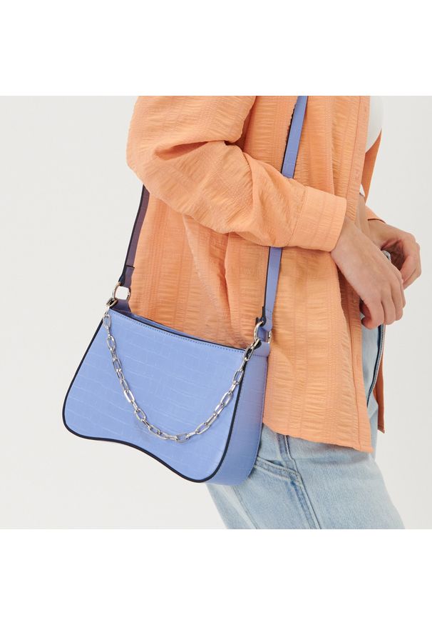 Sinsay - Torebka bagietka - Niebieski. Kolor: niebieski