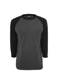 Urban Classics - T-shirt Męski Kontrastowy Raglanowy Rękaw 3/4. Kolor: wielokolorowy, szary, czarny, brązowy. Długość rękawa: raglanowy rękaw