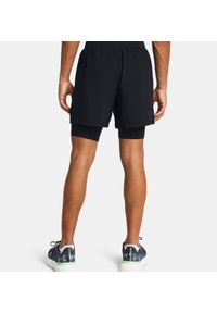 Under Armour - UNDER ARMOUR UA LAUNCH 5 2-IN-1 SHORT Spodenki treningowe męskie. Kolor: szary. Materiał: materiał. Styl: sportowy #2