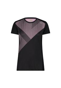 Damska koszulka z okrągłym dekoltem CMP. Kolor: czarny. Materiał: poliester. Sport: turystyka piesza #1