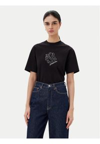 Karl Lagerfeld Jeans T-Shirt A2W17077 Czarny Regular Fit. Kolor: czarny. Materiał: bawełna