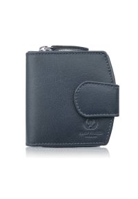 PAOLO PERUZZI - Portfel damski skórzany granatowy na patkę RFID Paolo Peruzii AL-24-NV. Kolor: niebieski. Materiał: skóra #1