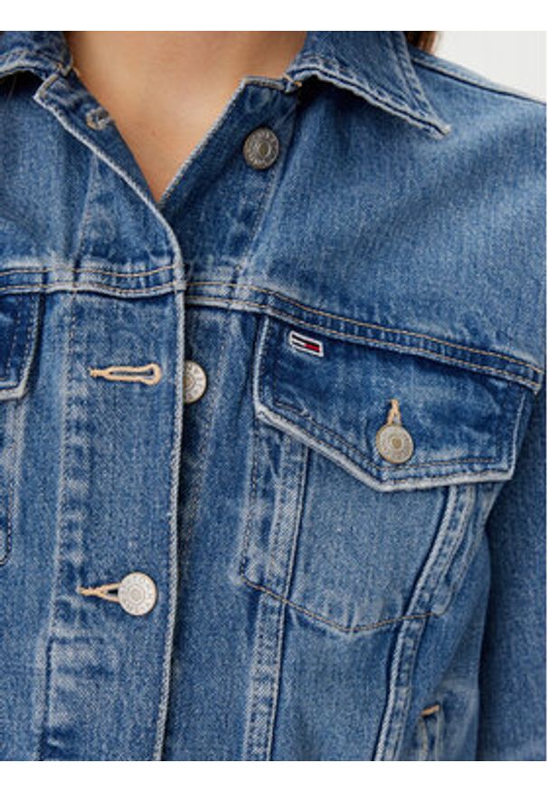 Tommy Jeans Kurtka jeansowa DW0DW20570 Niebieski Regular Fit. Kolor: niebieski. Materiał: bawełna