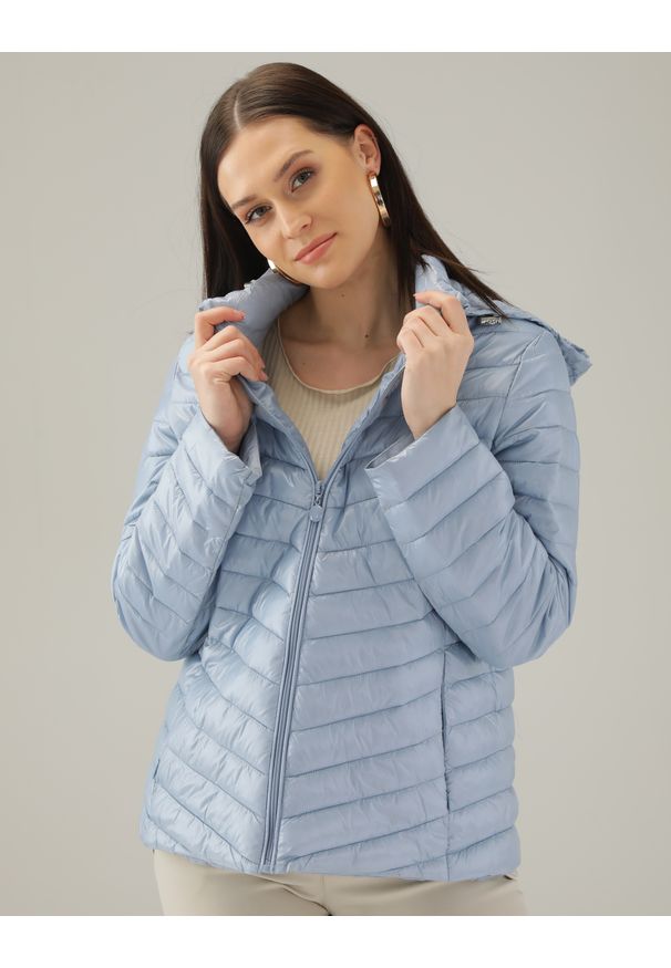 Unisono - WIOSENNA KURTKA 76-9812 CELEST50. Materiał: nylon, poliamid, poliester, materiał. Sezon: wiosna
