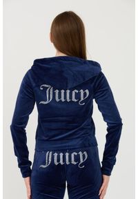 Juicy Couture - JUICY COUTURE Granatowa bluza Madison Hoodie. Kolor: niebieski