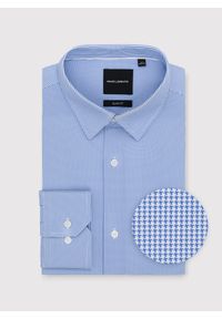 Pako Lorente - PAKO LORENTE – Niebieska dzianinowa koszula w pepitkę. Kolor: niebieski. Materiał: dzianina. Długość rękawa: długi rękaw. Długość: długie #10